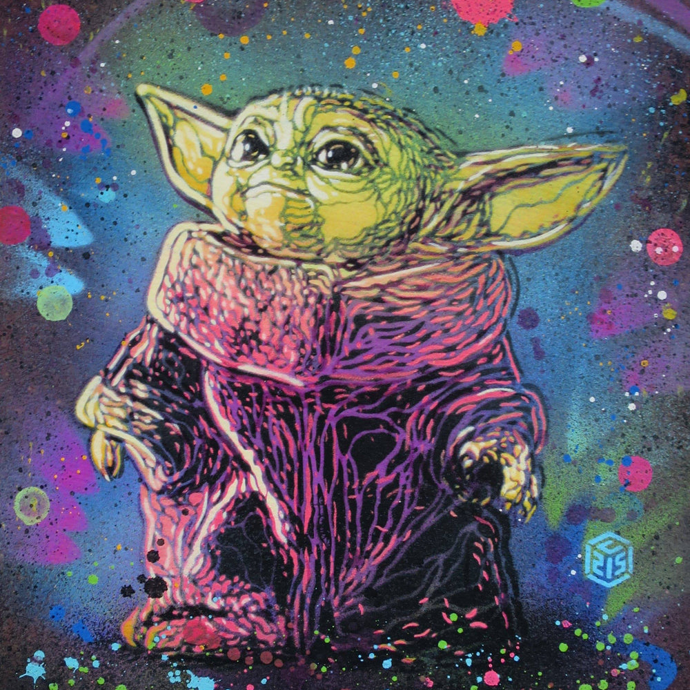 Baby Yoda by C215 - Signature Fine Art