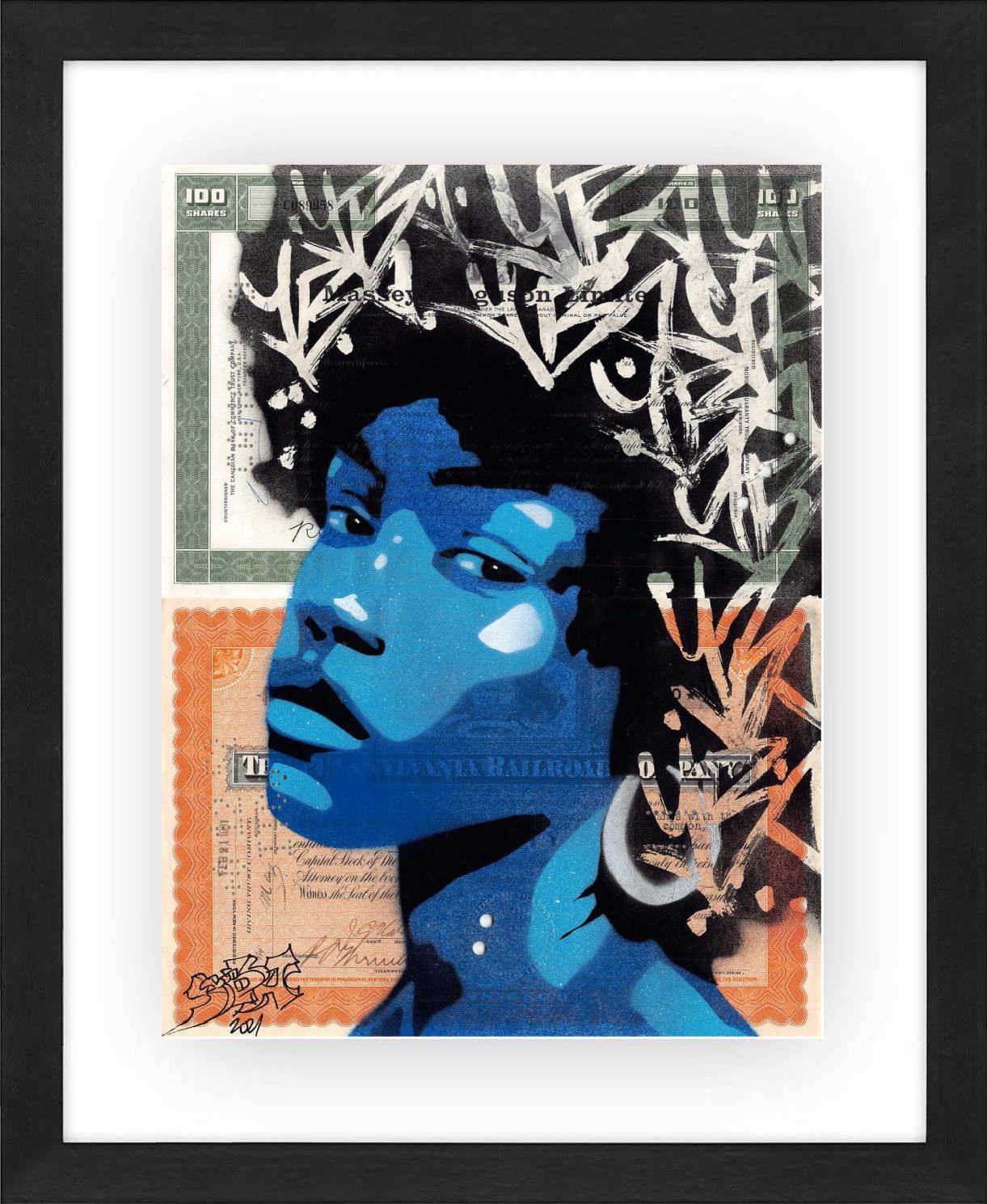 Blue Afro by Yoann Bonneville - Signature Fine Art