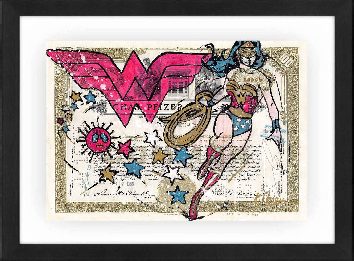 Wonder Woman VS Covid by Katia Ferrari - Signature Fine Art